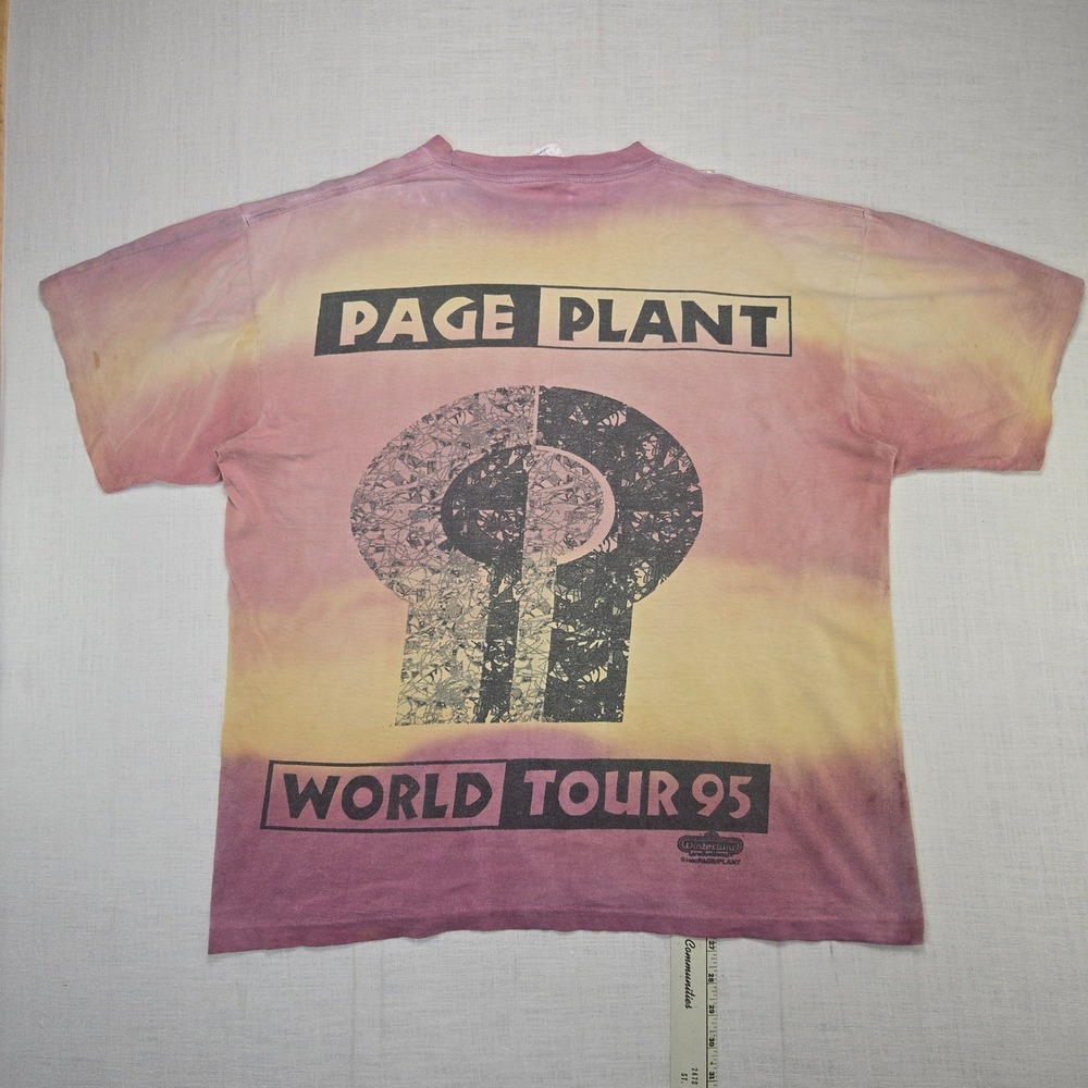VTG Page Plant World Tour 95 T-Shirt Men XL Winterland Tie Dye Led Zeppelin Rock